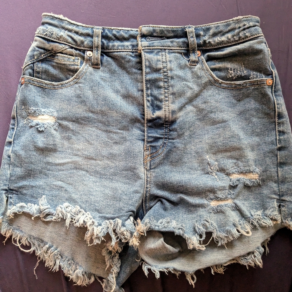 We The Free by Free People High Rise Cutoff Denim Shorts | Size 27